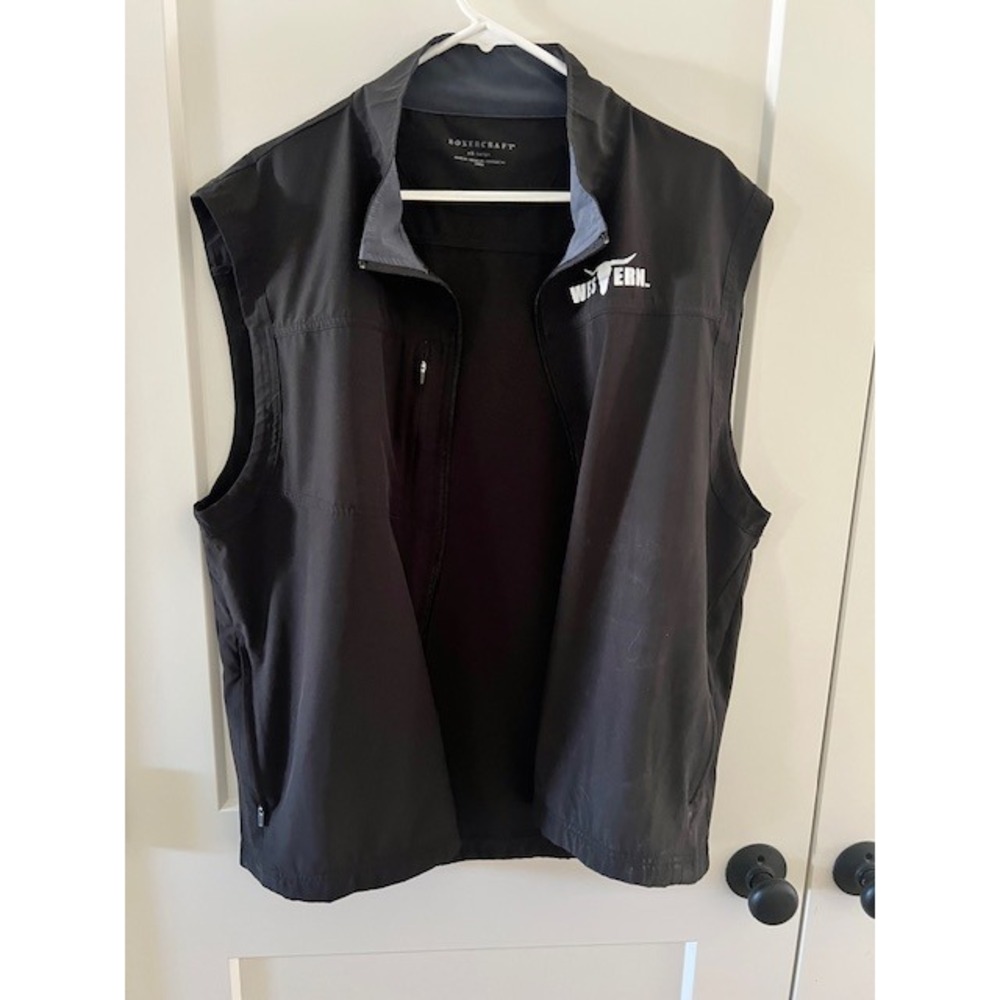 Boxercraft Western University Full Zip Vest Black 2XL Mock Neck Lightweight